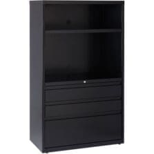 3-DR Lateral Combo Unit, 36"x18-5/8"x60", Black