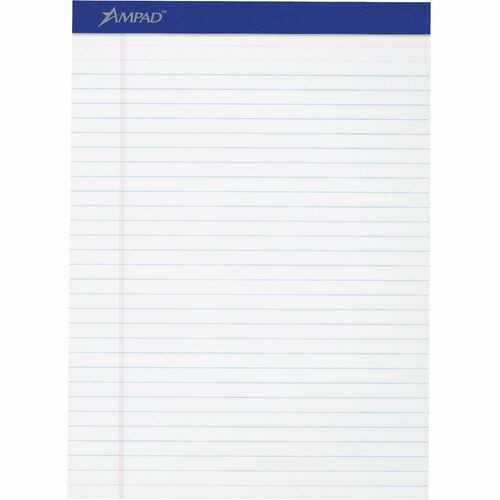 Perforated Writing Pads, Wide/Legal Rule, (50) White 8.5 x 11.75 Sheets, Dozen