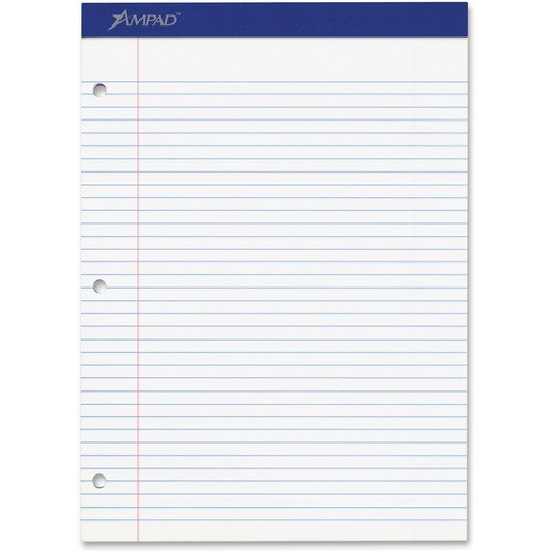 Double Sheet Pads, Medium/college Rule, 100 White 8.5 X 11.75 Sheets