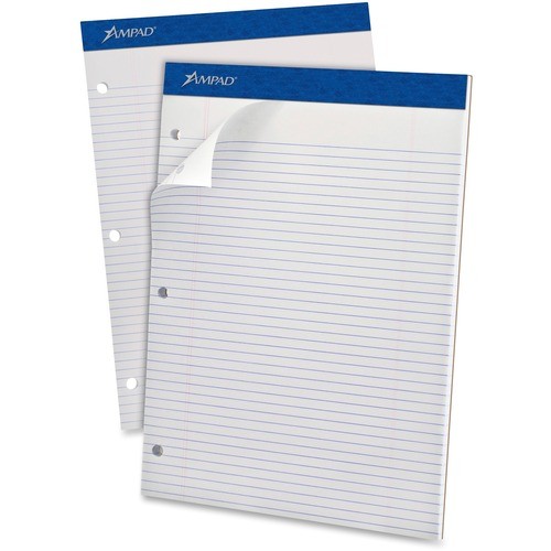 Dble Sheet Writing Pad, 3-Hole, Narrow Rule, 8-1/2"x11", WE