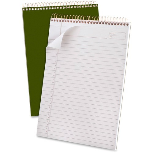 Gold Fibre Wirebound Project Notes Pad, Project-Management Format, Green Cover, 70 White 8.5 X 11.75 Sheets