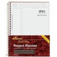 Wirebound Project Planner, 84 Sheets, 9-1/2"x7-1/4", AST