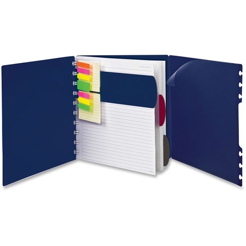 Versa Crossover Notebook, 3-Subject, Wide/Legal Rule, Navy Cover, (60) 11 x 8.5 Sheets