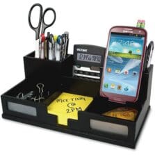 Desk Organizer, Phone Holder, 5-1/2"x10-2/5"x3-1/2", BK