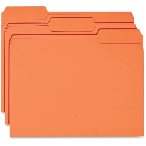 Color File Folder, 1/3 Cut, 100/BX, Orange