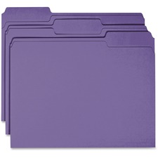 Color File Folder, 1/3 Cut, 100/BX, Purple