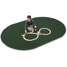 Rug, Anti-static, Nylon, KIDplyBacking, Oval, 6'x9', Emerald