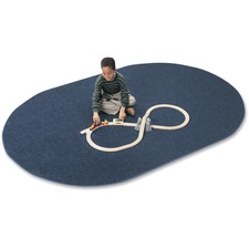 Rug, Anti-static, Nylon, KIDplyBacking, Oval, 6'x9', Blueberry