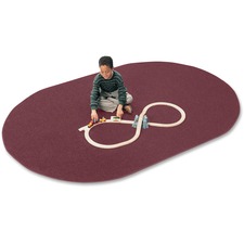 Rug, Anti-static, Nylon, KIDplyBacking, Oval, 6'x9', Cranberry