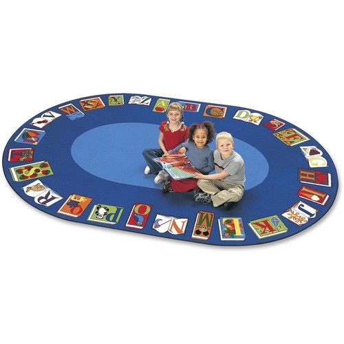 Seating Rug, Read By Book, 6'9"x9'5", Oval, Multi