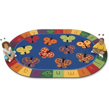 Butterfly Fun Rug, 123 ABC, Oval, 3'10"x5'5", Multi