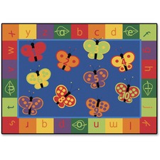 Butterfly Fun Rug, 123 ABC, Rectangle, 3'10"x5'5", Multi