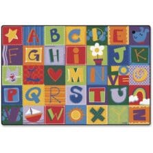 Alphabet Blocks Toddler Rug, 8'x12', Rectangle, Multi