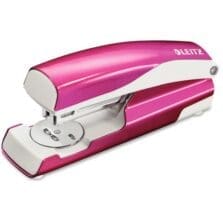 Stapler, 40-Sheet Cap, 2-1/2"x1-4/5"x8-1/10", Pink/White