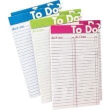 To Do List Notepad, 5"x8", 50Shts, Color Rld, 6/PK, Ast