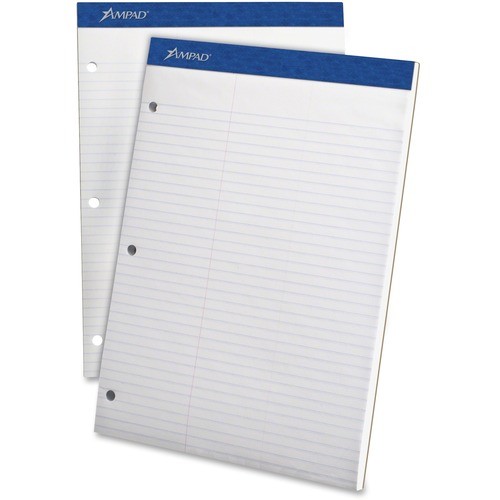 Double Sheet Pads, Pitman Rule Variation (offset Dividing Line - 3" Left), 100 White 8.5 X 11.75 Sheets