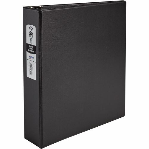 ECONOMY NON-VIEW BINDER WITH ROUND RINGS, 3 RINGS, 2" CAPACITY, 11 X 8.5, BLACK, (3501)