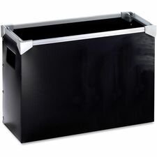 Poly Desktop File, Open Top, w/ Handles, Letter, Black
