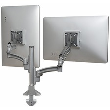 Monitor Mount, Dual, Reduced Height, 20" Range, Silver