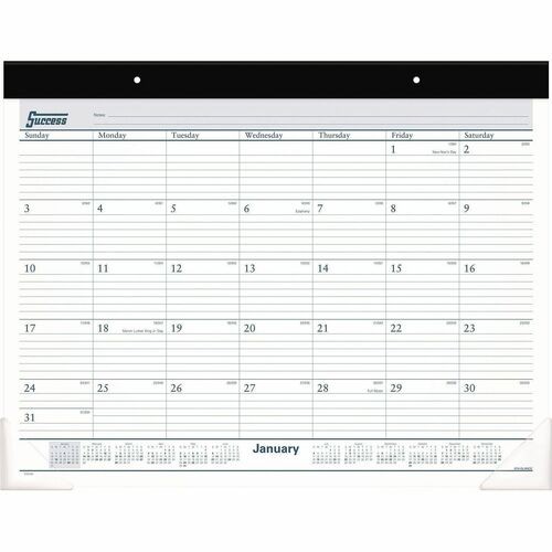 Monthly Desk Pad, 22"x14", Jan-Dec, White