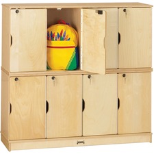 8-Sec Student Locker, Dbl Stack, 48-1/2"x15'x45-1/2", WN