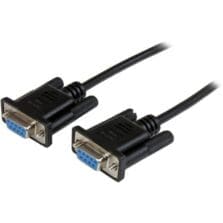 1M FEMALE TO FEMALE RS232 SERIAL NULL MODEM CABLE BLACK