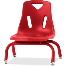 Stacking Chairs, w/Powder-Coat, 8" Seat, 17.5"x15.5"x16.5", Red
