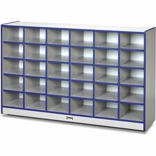 Cubbie Storage Unit, 30 Bin, No Trays, 29-1/2"x48"x15", BE Edge