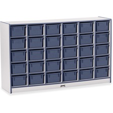 Cubbie Storage Unit, w/30 Bins, 29.5"x48"x15", NY Edge/Trays