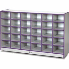 Cubbie Storage Unit, 30 Bin, No Trays, 29-1/2"x48"x15", PE Edge