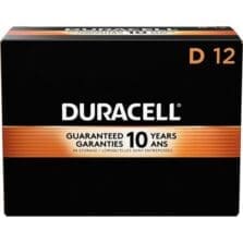 Batteries, D, Coppertop, Alkaline, 12/BX, Black/Gold