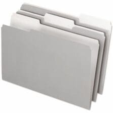 Interior File Folder, 1/3 Cut Tab, LGL, 100/BX, 100/BX, Gray