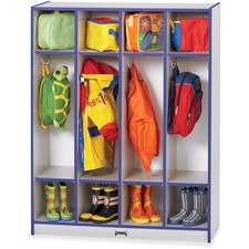 Coat Locker, 4 Section, 50-1/2"x39"x15", Blue