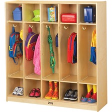 Coat Locker, 5 Section, 50-1/2"x48"x15", Baltic