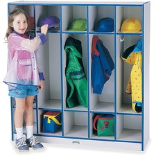 Coat Locker, 5 Section, 50-1/2"x48"x15", Blue