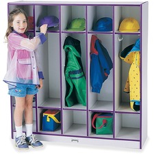 Coat Locker, 5 Section, 50-1/2"x48"x15", Purple