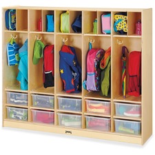 Locker Organizer, w/10 Clear Tubs, Large, 50.5"x60"x15", Baltic