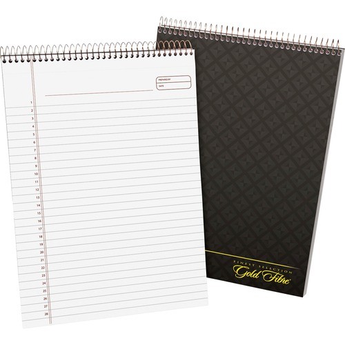 Gold Fibre Wirebound Project Notes Pad, Project-Management Format, Gray Cover, 70 White 8.5 X 11.75 Sheets