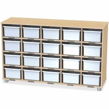20 Cubbie Shelf, TrueModern, w/White Bins, 29.5"x48.5"x15", BC