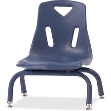 Stacking Chairs, w/Powder-Coat, 8" Seat, 17.5"x15.5"x16.5", Navy