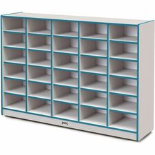 Mobile 30 Tub Storage, No Bins, 42"x60"x15", Teal
