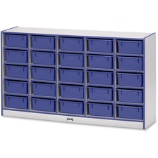 Mobile 25 Tub Storage, w/Bins, 35.5"x60"x15", Blue