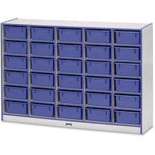 Mobile 30 Tub Storage, w/Bins, 42"x60"x15", Blue
