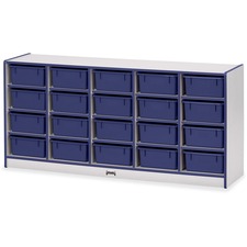Mobile 20 Tub Storage, No Bins, 29.5"x24.5"x15", Blue