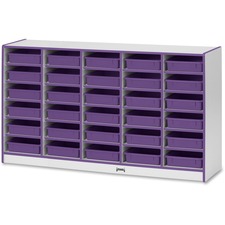 Paper Tray Storage, 30 Bins, 35.5"x60"x15", PE Edge/Trays