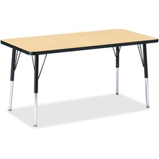 Activity Table, Rectangle, 24"-31"x24"x48", Maple/Black