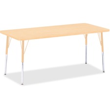 Activity Table, Rectangle, 24"-31"x30"x72", Maple