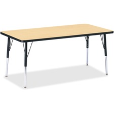 Activity Table, Rectangle, 24"-31"x30"x60", Maple/Black