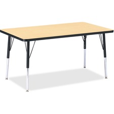 Activity Table, Rectangle, 24"-31"x30"x48", Maple/Black