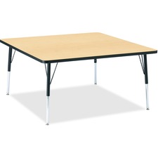 Activity Table, Square, 24"-31"x48"x48", Maple/Black